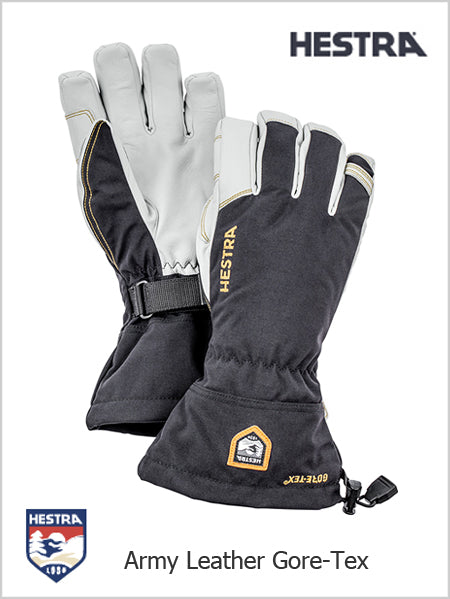 Army Leather Gore-tex gloves - Black / Natural