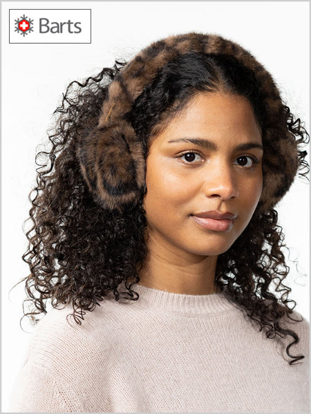 Big fur earmuffs - Print Brown