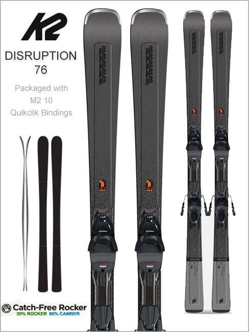 Disruption 76 skis and Marker M2 10 Quikclik bindings