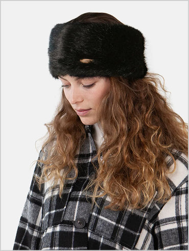 Faux Fur Headband - Black