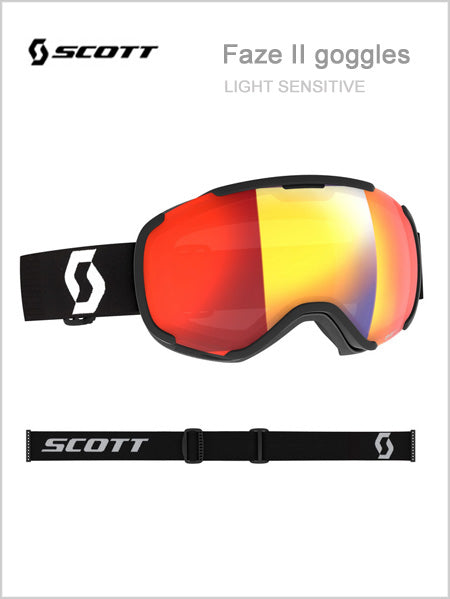 Faze II goggles Black - light sensitive red chrome lens
