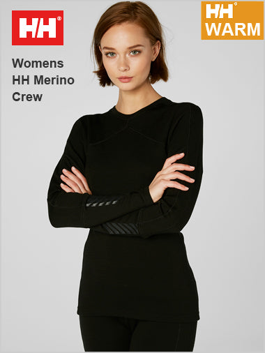 HH Womens Merino Lifa crew top - Black