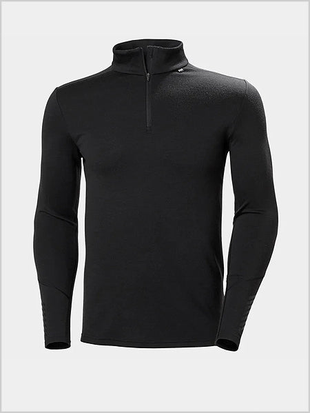Mens - HH Merino Lifa 1/2 zip top - Black