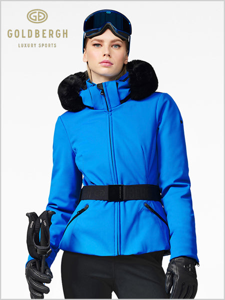 Hida faux fur ski jacket - Electric blue