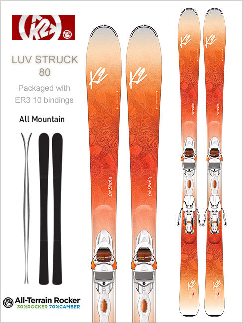 Luv Struck 80 skis and ER3 10 TCX light bindings - length 163cm