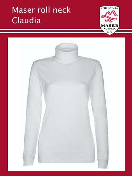 Maser Womens Claudia roll neck - White (smaller sizes)