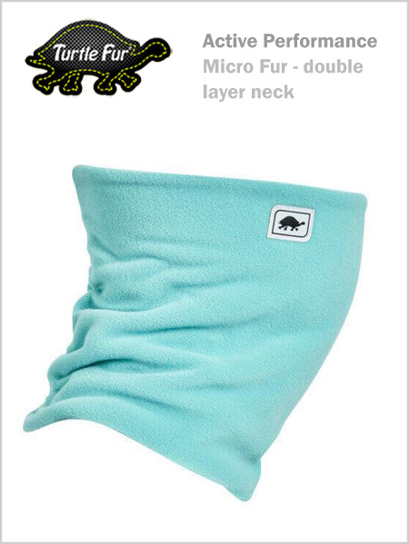 Turtle fur micro fur double layer neck - Aquamarine