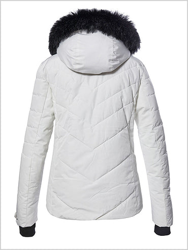 Quilted ski jacket Down look - White (larger sizes)