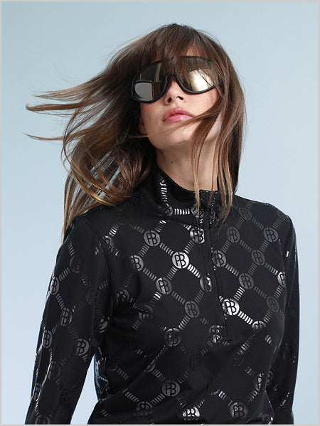 Poivre Blanc stretch ski top - Monogram black