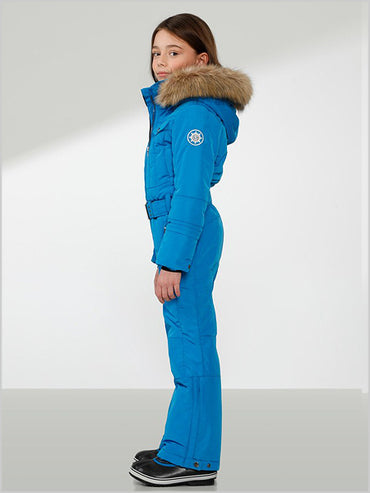 Girls Leonie one-piece suit - King blue (ages 8-14)
