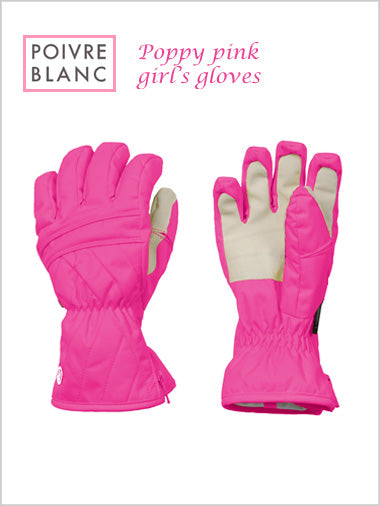 Junior: Girl's poppy pink gloves