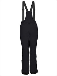 Womens insulated ski pants with braces - black (larger sizes)