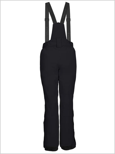 Womens insulated ski pants with braces - black (larger sizes)