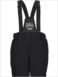 Womens insulated ski pants with braces - black (larger sizes)