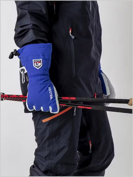 Army Leather Heli Ski gloves - royal blue