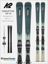 Disruption 78C W skis and Marker ER3 10 Compact Quikclik binding