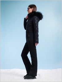Embossed black one-piece suit