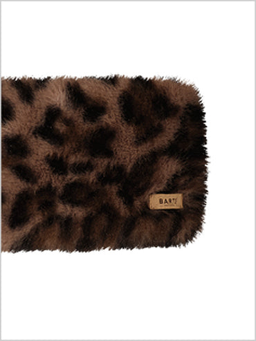 Faux Fur Headband - Print Brown