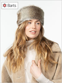Faux Fur Headband - Heather Brown