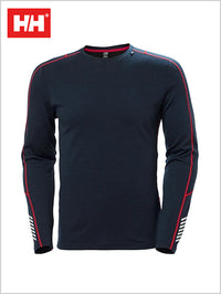 Mens thermals - merino crew top navy