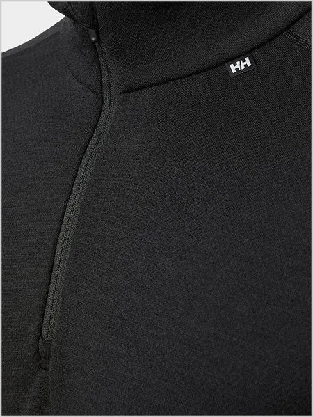 Mens - HH Merino Lifa 1/2 zip top - Black