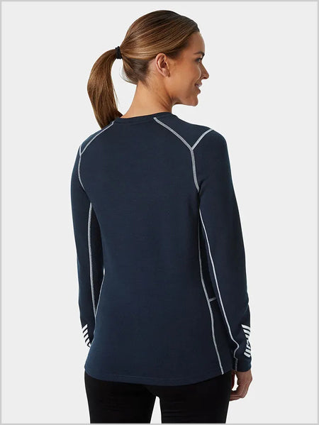 HH Womens Merino Lifa crew top - Navy