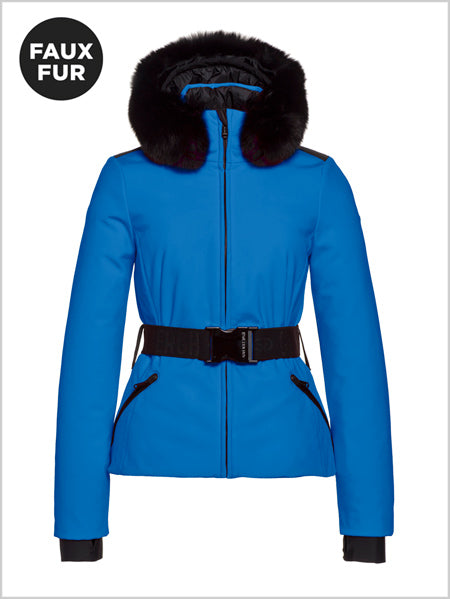 Hida faux fur ski jacket - Electric blue