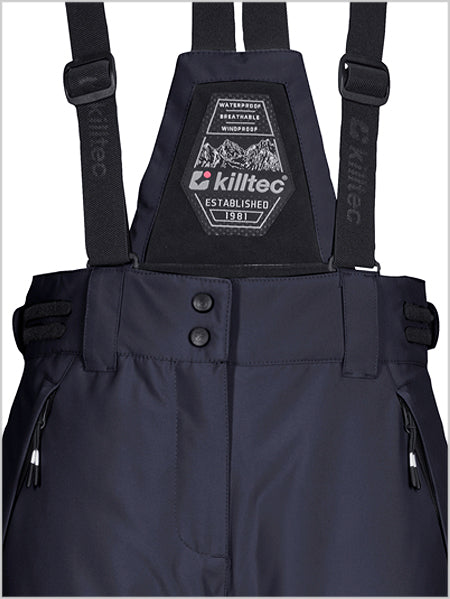 Killtec girls bib pant - Blue-Black (ages 10-12)