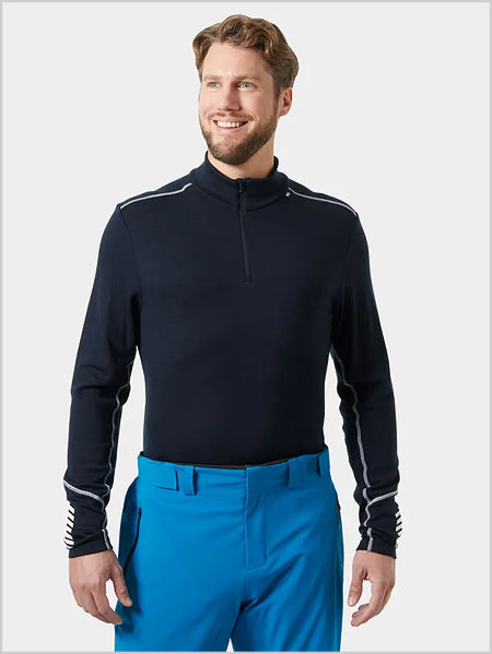 Mens - HH Merino Lifa 1/2 zip top - Navy