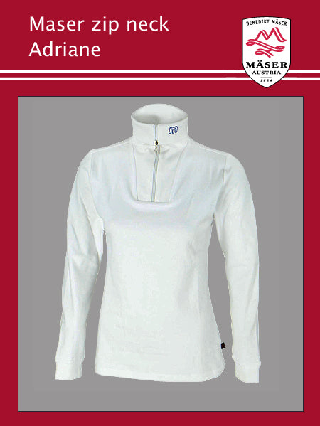 Maser Womens Adriane zip neck top - White