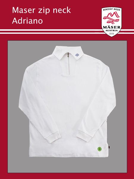 Maser Adriano mens zip neck top - White