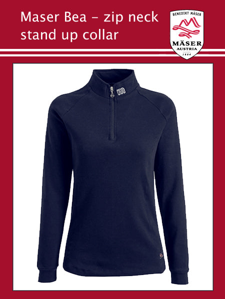Maser Bea stand up collar top - Dark Navy