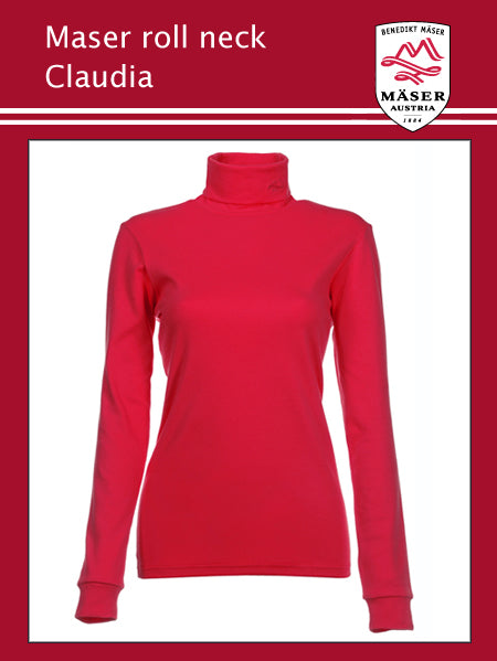 Maser Womens Claudia roll neck - Red (smaller sizes)