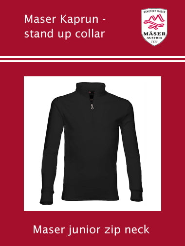 Maser Kaprun junior stand up collar shirt - black