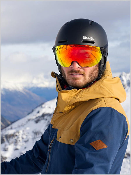 Montblanc visor helmet - Matte Black (Red Mirror Visor)