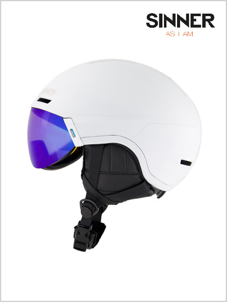 Montblanc visor helmet - Matte White (Blue Mirror Visor)