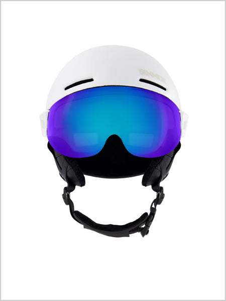 Montblanc visor helmet - Matte White (Blue Mirror Visor)
