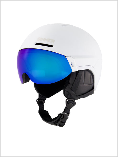 Montblanc visor helmet - Matte White (Blue Mirror Visor)