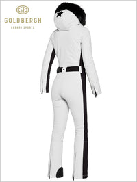 Parry faux fur one-piece suit - white