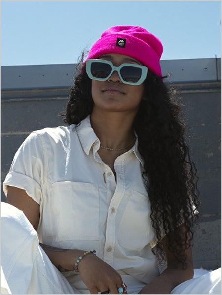 Turtle fur Pathfinder knit beanie - Hot pink