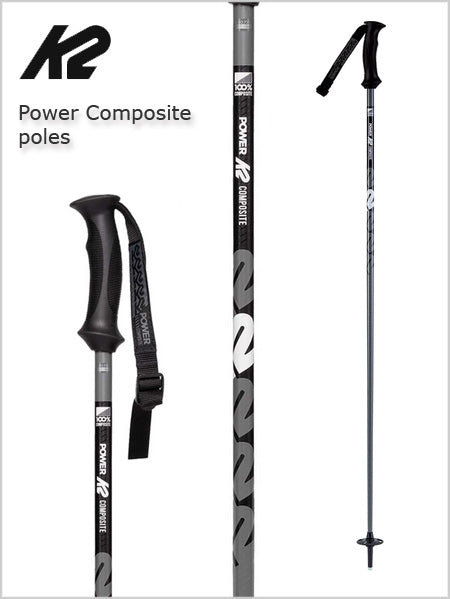 Power composite ski poles - gunmetal