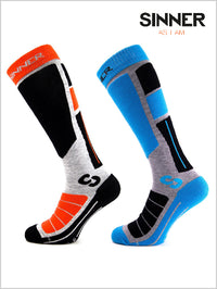 Pro Socks II Double pack - Orange - Neon Blue