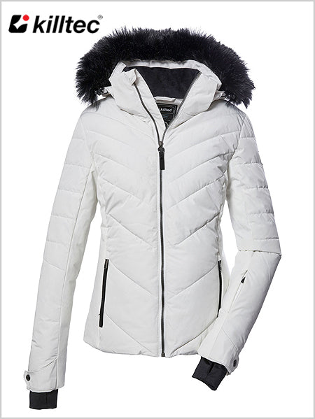 Quilted ski jacket Down look - White (larger sizes)