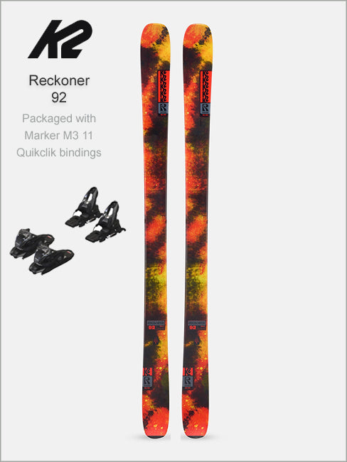 Reckoner 92 skis and M3 11 Compact Quikclick bindings