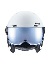 Rocket Jr Visor helmet - white matt (mirror blue lens)