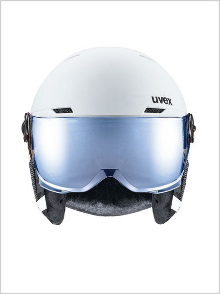 Rocket Jr Visor helmet - white matt (mirror blue lens)