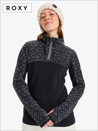 Roxy Sayna half zip fleece - True Black Roxygram Tonal
