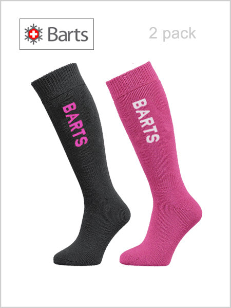 Barts basic ski sock 2 pack - kids - Anth & Fuchsia