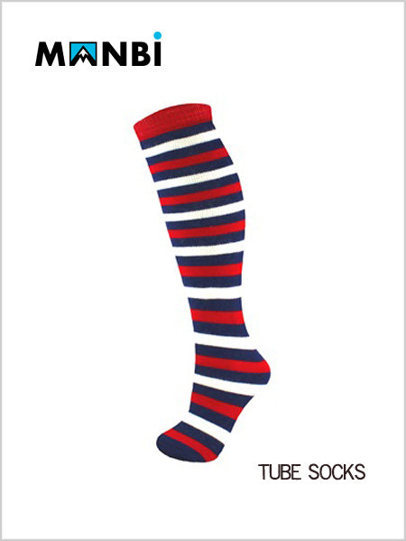 Junior Thermal ski tube socks - red / navy stripes