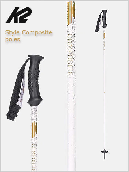 Style composite ski poles - white